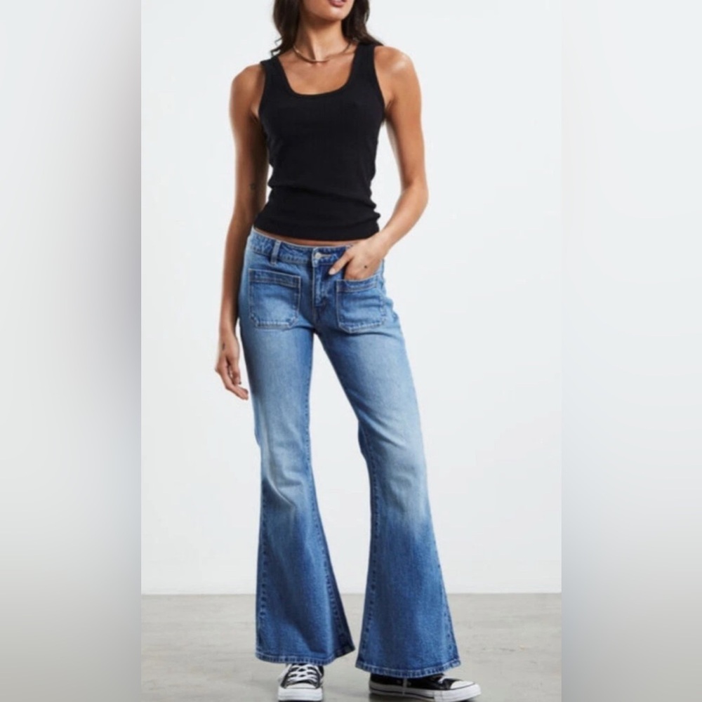 Rollas Sailor Low Flare Jeans Carlson Organic Cotton Retro Vibes | Womens 26